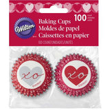 Cupcake liners mini Heartfelt Valentine, Wilton ~ Кексны жижиг цаас, зүрхэн хээтэй