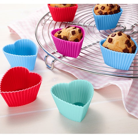 Cupcake liner, silicone heart ~ Кексны зүрхэн хэлбэртэй силикон аяга