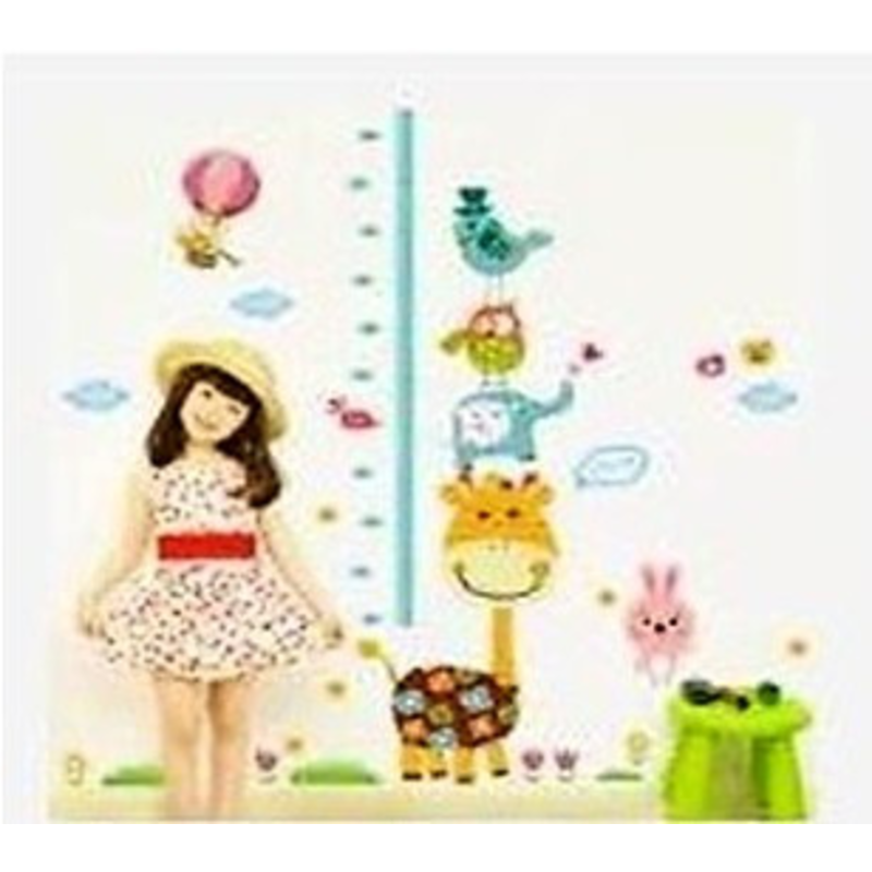 Wall sticker with zoo animals & height chart ~ Aмьтны хүрээлэн (метртэй) хананд наадаг цаас