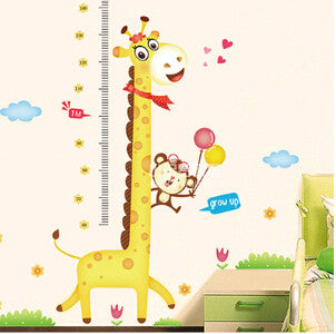 Wall sticker with giraffe & height chart ~ Анааштай (метртэй) хананд наадаг цаас